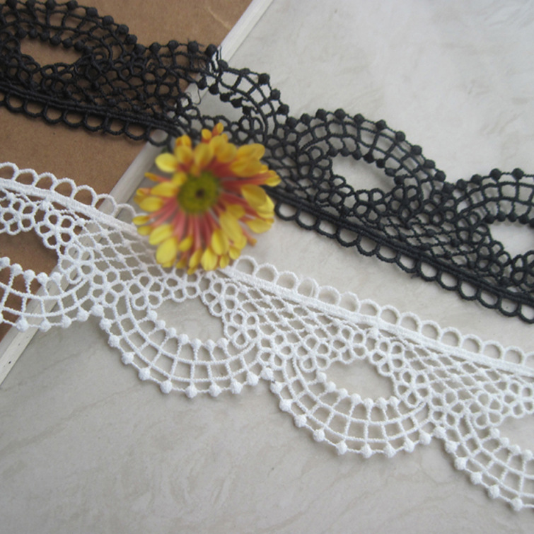 欧式典雅牛奶丝花边蕾丝辅料刺绣波浪童装女装服装辅料 宽5厘米