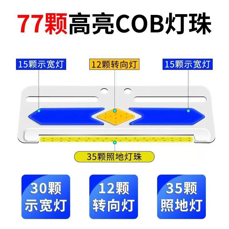 Боковые фонари для грузовика большие 24V сверхяркие водонепроницаемые, сильный COB, прицеп, широкие шины, боковой фонарь