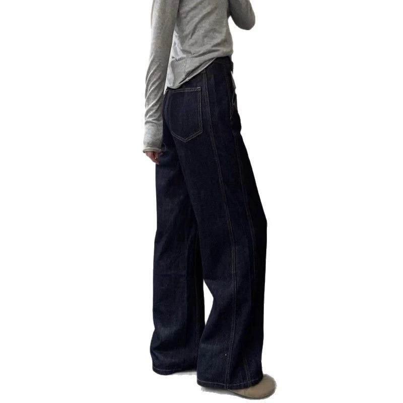 Джинсы, trousers, осенние лосины, oversize, свободный прямой силуэт