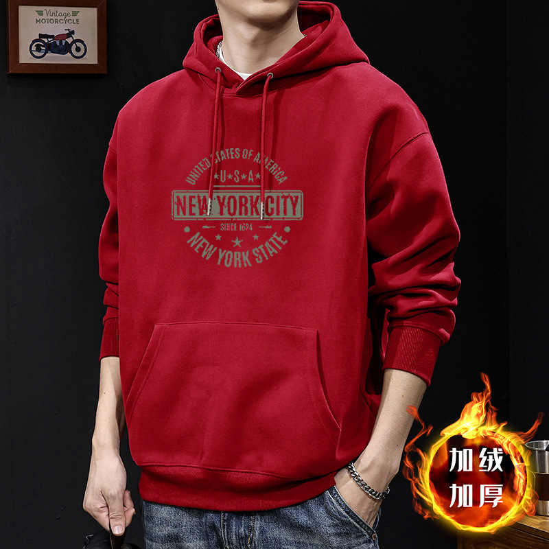 American sweater masculino primavera y otoño marca de moda suelta letras retro impresión con sombrero estilo de puerto amplio abrigo casual superior