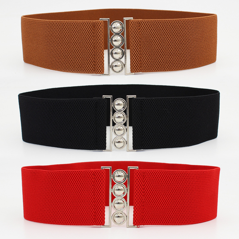 Cinturón elástico elástico para mujer, ancho, vestido decorativo simple, cinturón de cintura de todo fósforo, 6cm de ancho, tres tamaños