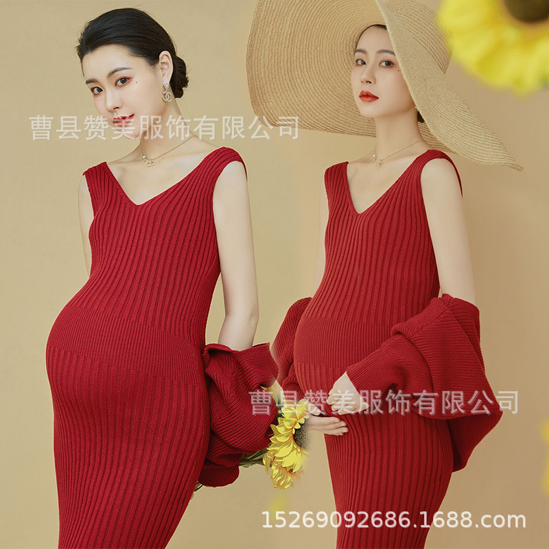 妊婦の撮影の服装の新型の美しい風の妊婦の服装の芸術は服装を照らします。