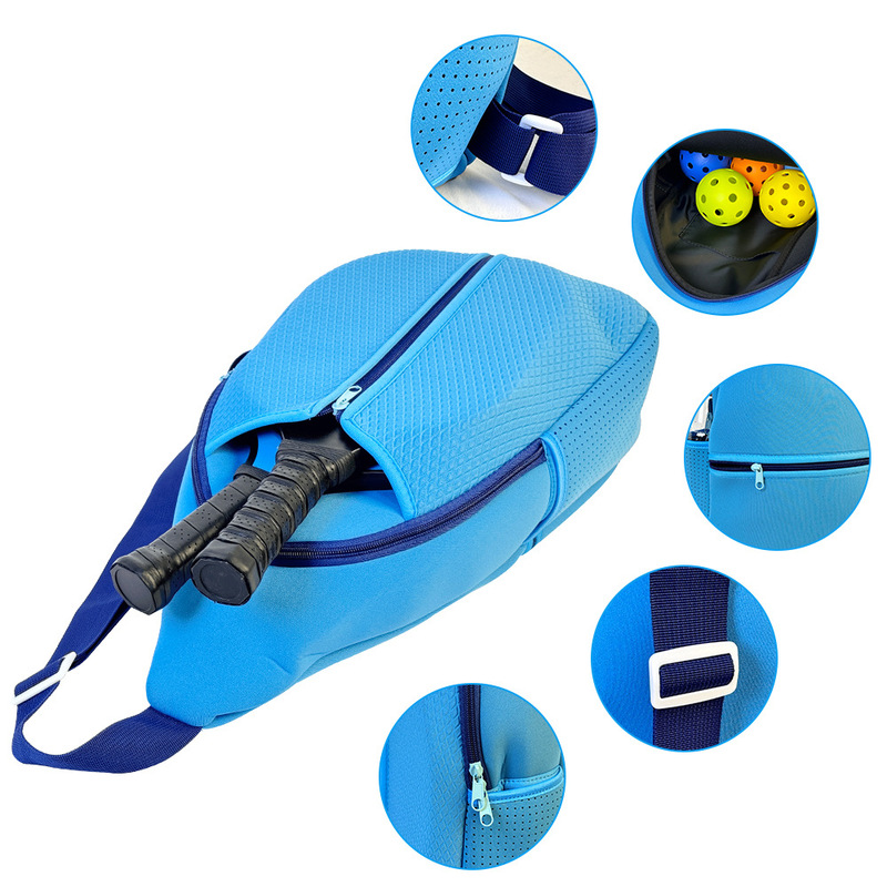 Factory in stock fashion diving material Peak ball bag unisex tennis racket bag shoulder table tennis ball bag cross border