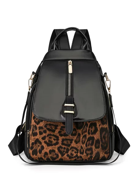 2025 Spring New Foreign Trade Retro Casual Backpack Trendy Printed Contrast Color Fashion Outdoor All-match Large Capacity