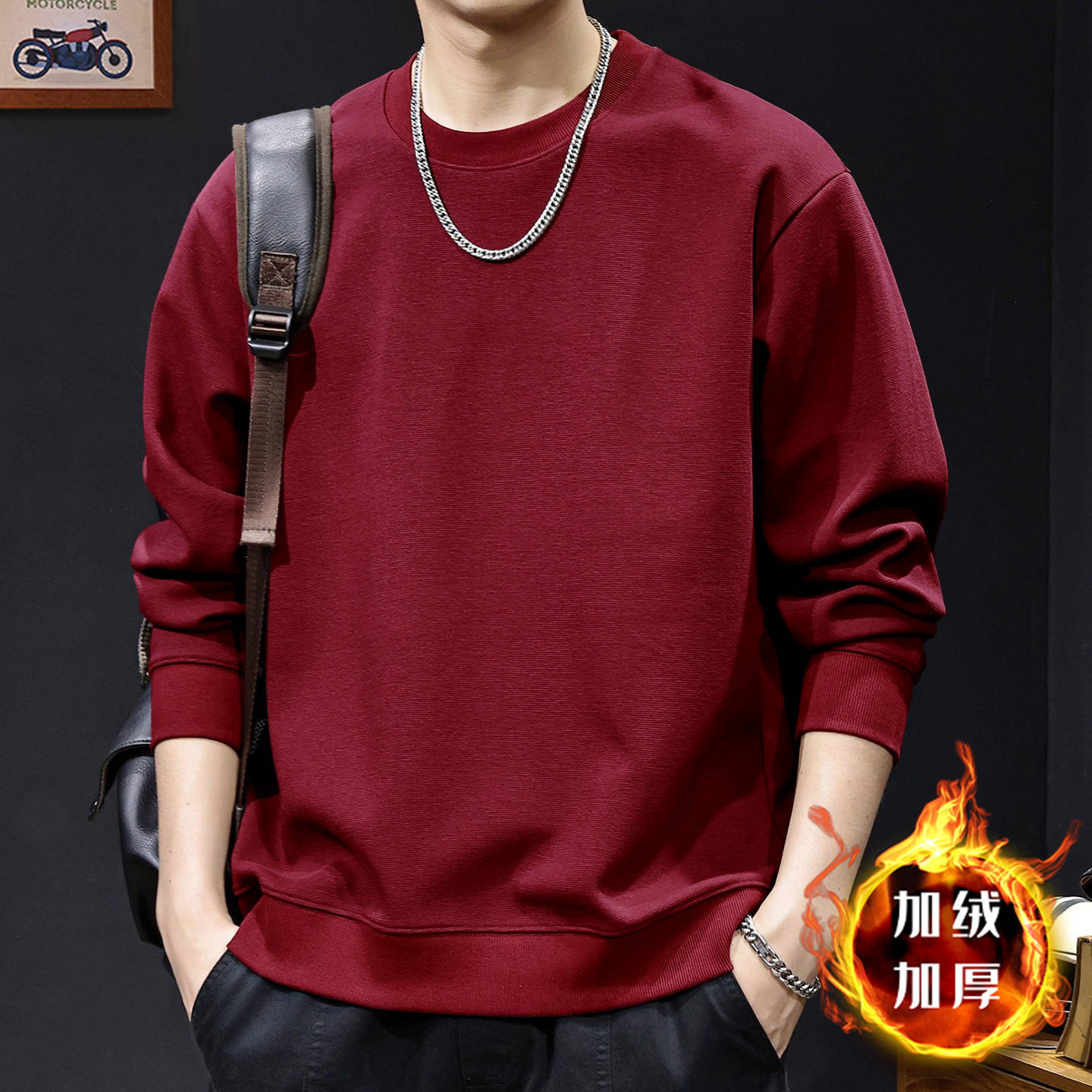 Marca de moda de hombre camisa de cuello redondo para hombres primavera y otoño nuevo tipo suelto simple pareja con chaqueta de terciopelo para hombres
