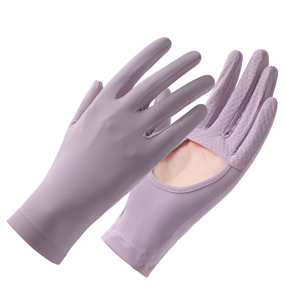 Guantes solares para mujeres hielo de verano anti-UV al aire libre guantes de conducción antideslizantes de palma huecos
