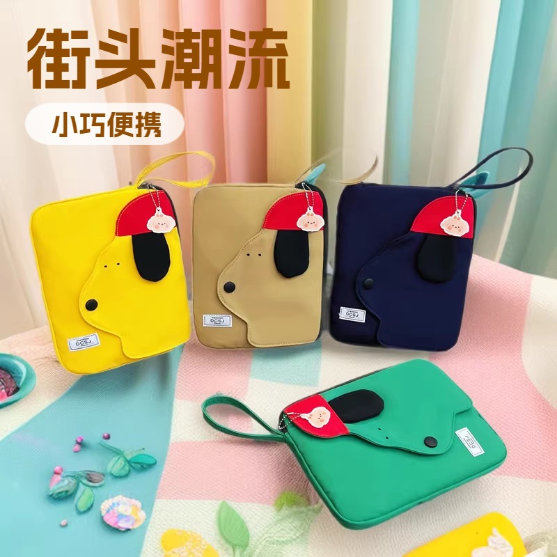 Convenient Cartoon Cute Tablet Bag, Waterproof Hand-Held Small Bag, Lightweight and Fashionable Women's Bag, New Student Card Holder