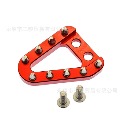 Motorcycle pedals Footrest Triangle Head, Adjustable Cnc - flat-brake-head-red