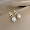 6# bright pearl earrings