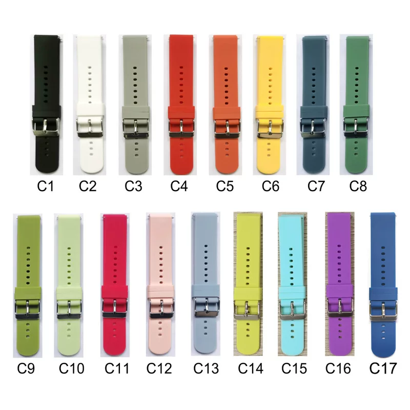 Samsung, huawei, universal silicone watch strap, 20mm