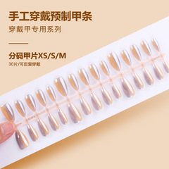 網紅穿戴甲片高級感手工美甲片電鍍爆閃可拆卸假指甲貼片新品30片