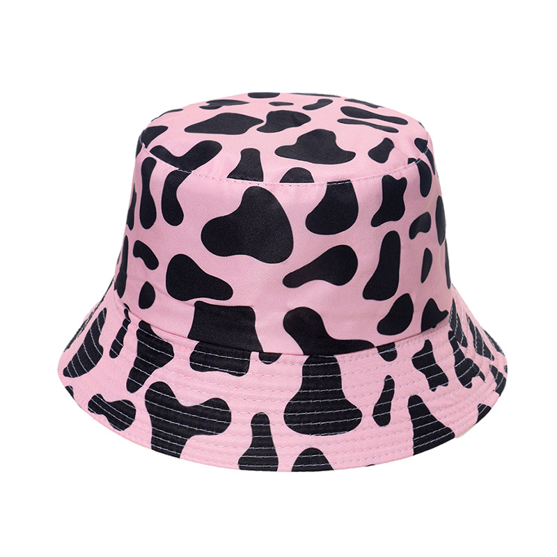 Summer, Spring, Autumn Season Women's Casual Basic Cows Flat Eaves Bucket Hat