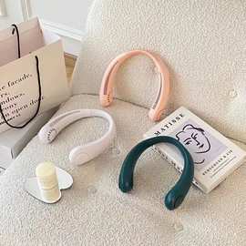 2023新款便携式无叶挂脖风扇三代懒人手持USB充电小风扇批发