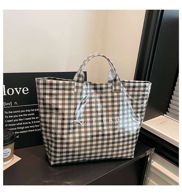 クロスボーダー起爆杜邦紙アルファベットトートバッグ2025新作透明シンプル大容量ハンドバッグレトロ女性カバン