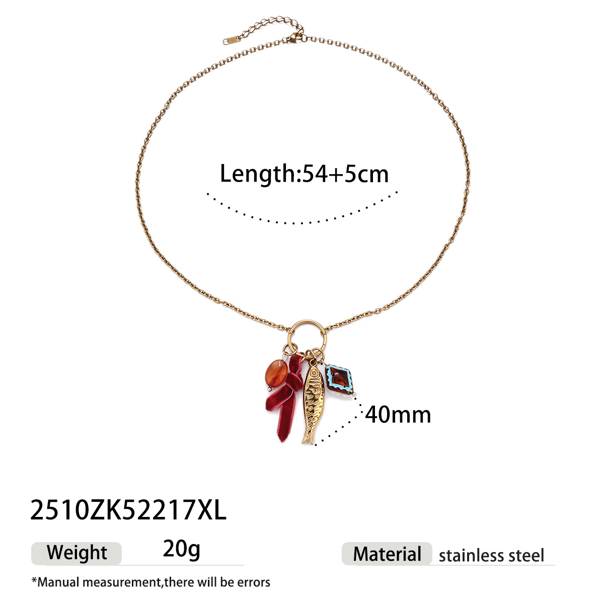 Collar de acero inoxidable de lujo ligero y nicho de peces de moda de peces de mar profundo colgante de clavícula joyería de venta caliente transfronteriza