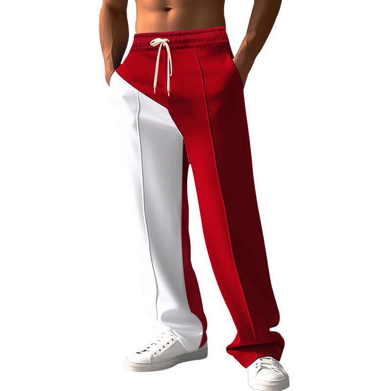 Men's Clothing pants men's spring and summer straight color matching casual oversize versatile pants loose large size trousers_voghion.com