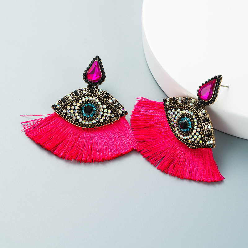 19g Weight Artificial Gemstones Inlay Material Earrings Classification Housewarming, Anniversary, Business, Wedding, Travel, Birthday, Festival Occasion Alloy Material Round Pattern Women'S Gender Diamond Design Fashion Style Coffee, Rose Red, White, Pink, Red, Green, Black Color Fashion Round Diamond Alloy Artificial Gemstones Earrings 12