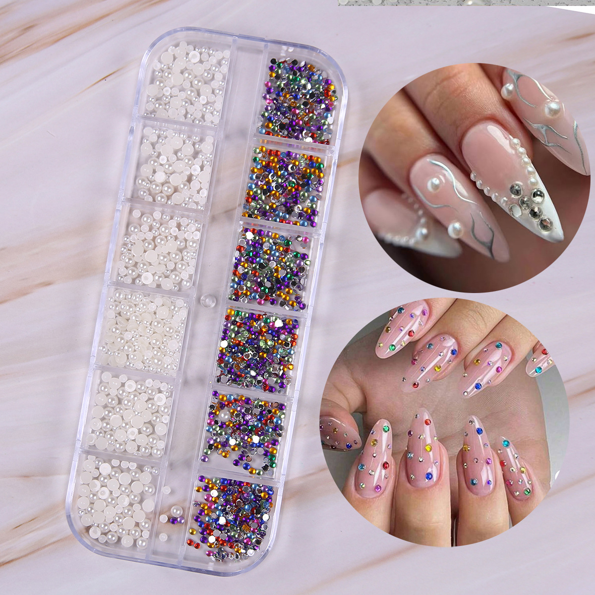 Joyas de uñas calientes transfronterizas ins12 rejilla amor estrella resina vidrio de forma especial diamante etiqueta de uñas diamante nail