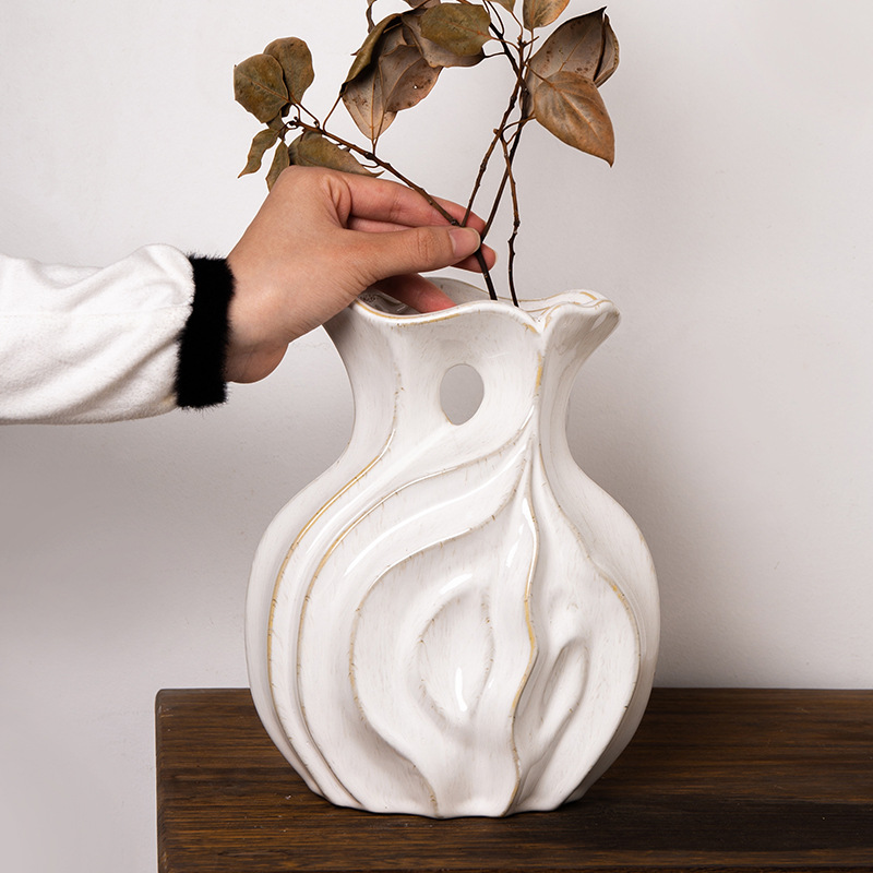 Jingjifeng special-shaped irregular old ceramic vase creative retro…