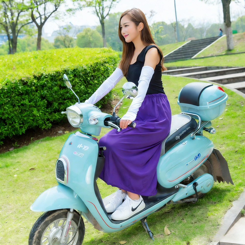Summer One-Piece Sun Protection Skirt, Cycling Anti-Exposure Sunshade Skirt, Velcro-Free Half-Skirt, Large Size, Loose and Breathable
