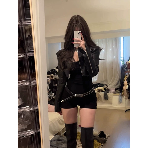 Jacket, overall, set, belt