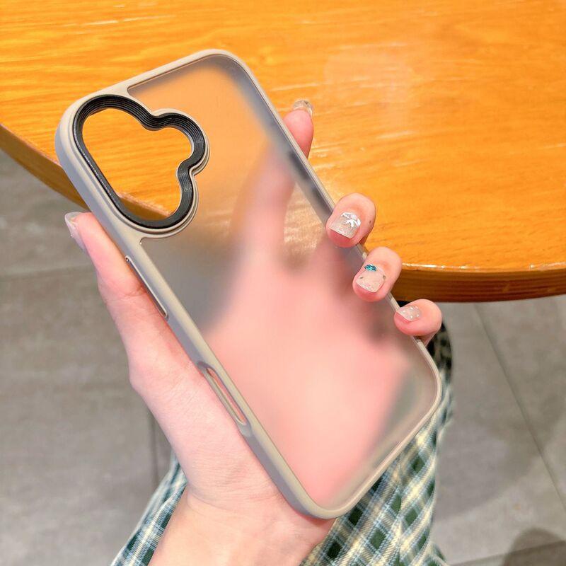 Large-Hole Ultra-Thin Semi-Transparent Skin-Feel Case Suitable for iPhone 17, Acrylic Frosted Anti-Drop Protective Cover for Apple 16