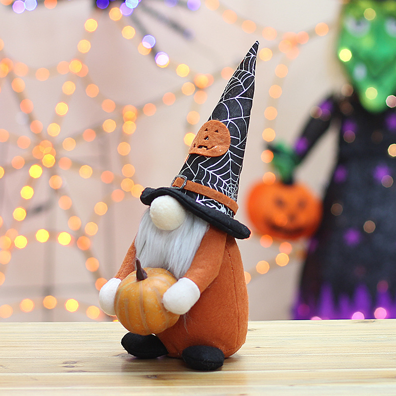 ハロウィーン装飾用品布芸小人公仔カボチャコウモリ装飾ルドルフ無顔人形地精置物|undefined