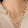 Retro spherical woven necklace natural stone handmade, fresh accessory from pearl, European style