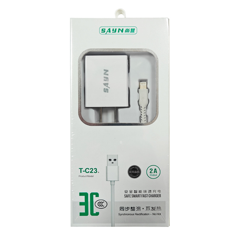 El conjunto de carga 3C certificado de 5V2A es adecuado para el cargador de enchufe de carga rápida de teléfonos móviles Huawei, Apple, Xiaomi, OPPO.