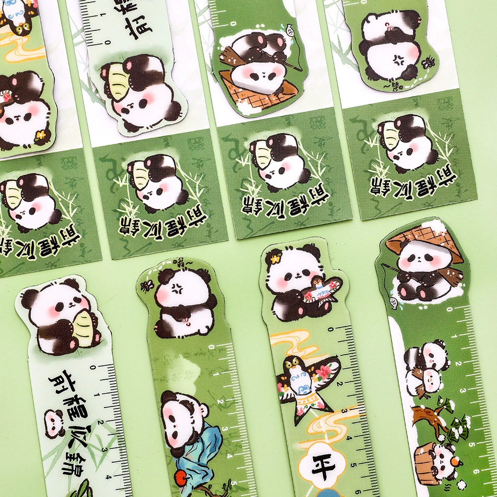 Cute magnetic universal ruler, children's stationery for elementary school students, award, panda, Birthday gift