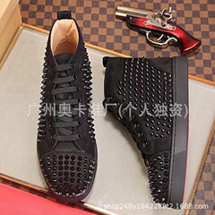 ヨーロッパステーション 2023 カップルスタイルハイトップレースアップリベットシューズカジュアルスポーツシューズ工場直販ドロップシッピング