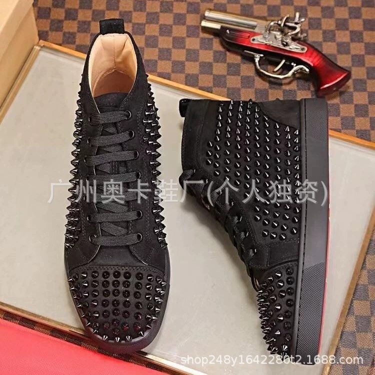 European Station 2023, стильная обувь для пар с высоким берцем на шнуровке и заклепками, повседневная спортивная обувь, прямые продажи с фабрики, дропшиппинг