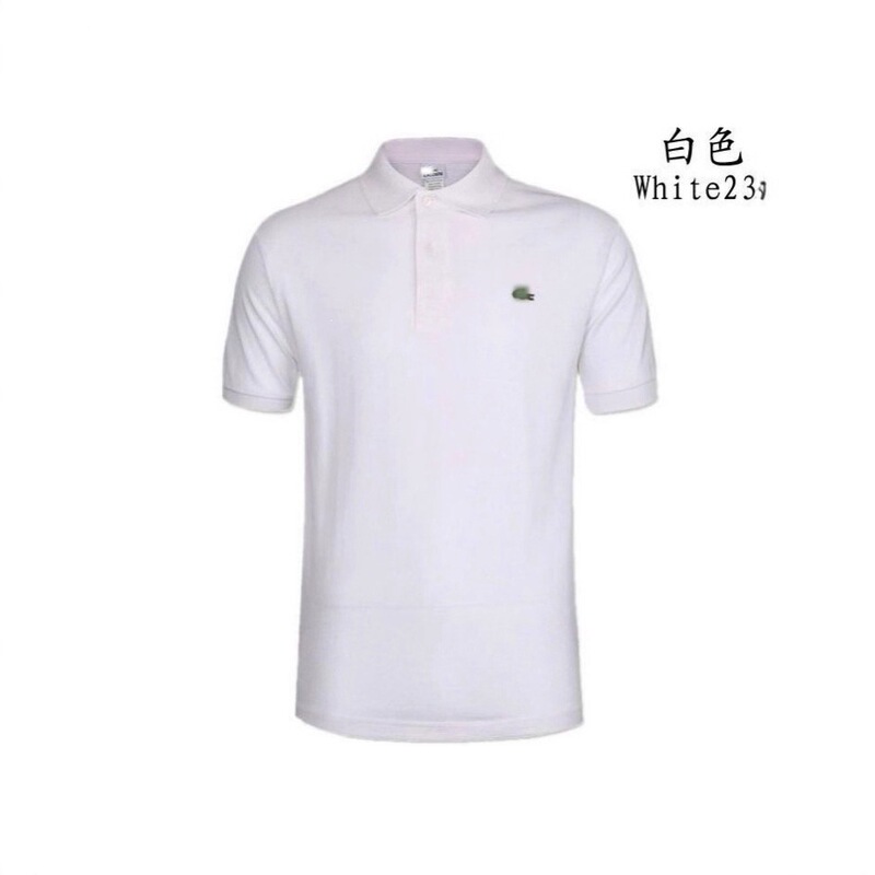 High-End Light Luxury French Crocodile Men's Solid Color Embroidered Short-Sleeve Polo Shirt, Unisex Turn-Down Collar Pure Cotton Half-Sleeve T-Shirt