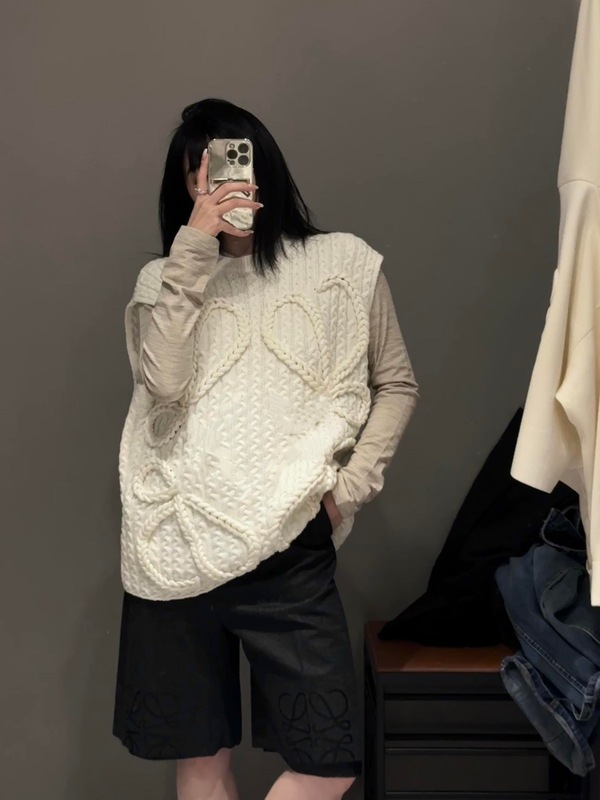 正确版本天花板品质25S潮牌新款LOW麻花编织毛衣背心男女明星同款|undefined