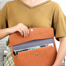 A4跨境专供皮面文件袋资料收纳册大容量商务办公文件档案袋可定制