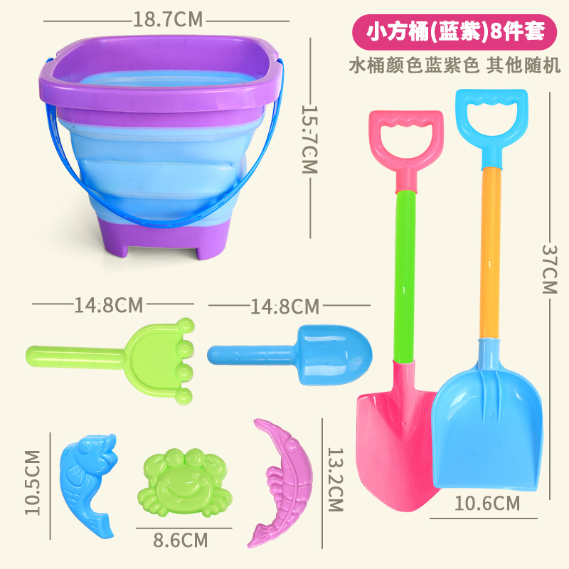 Conjunto de 8 piezas de barril plegable azul púrpura