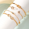 Fashionable bracelet from pearl, set, light luxury style, European style
