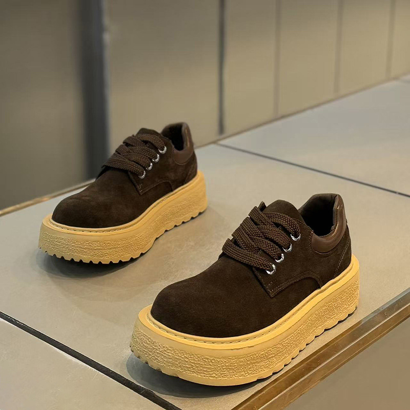 Men's Work Shoes Autumn Suede Low-Top Martin Boots Trendy Retro Large-Toe Loafers Casual Shoes