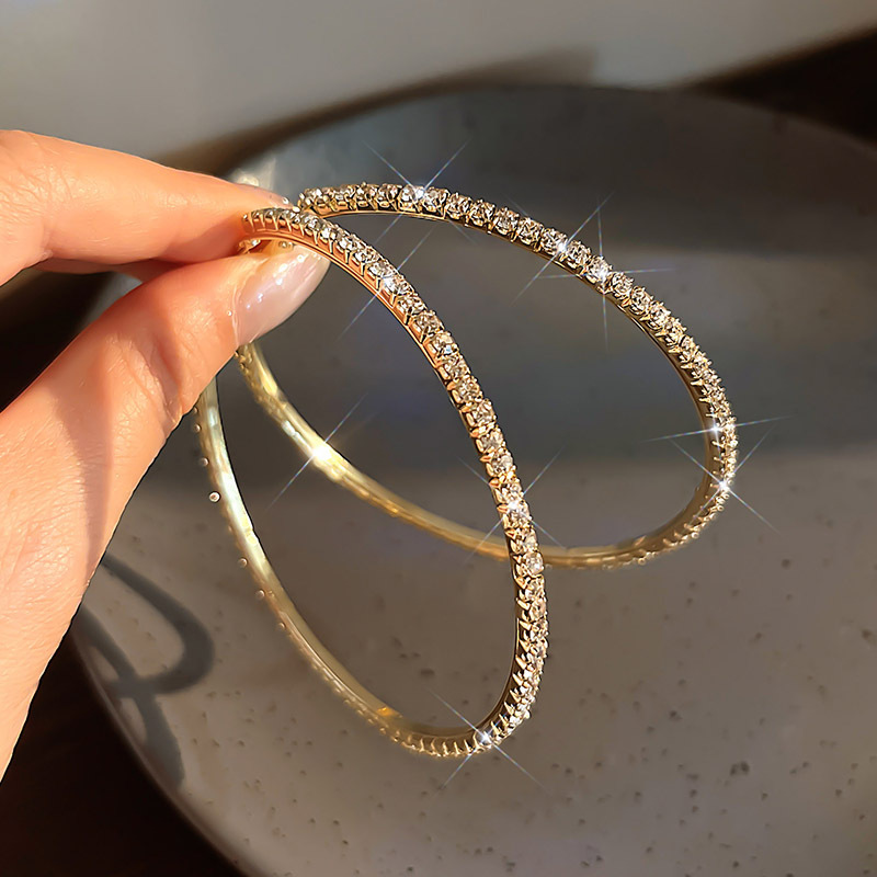 골든 지르콘 스파클링 다이아몬드 귀걸이 버클-7CM