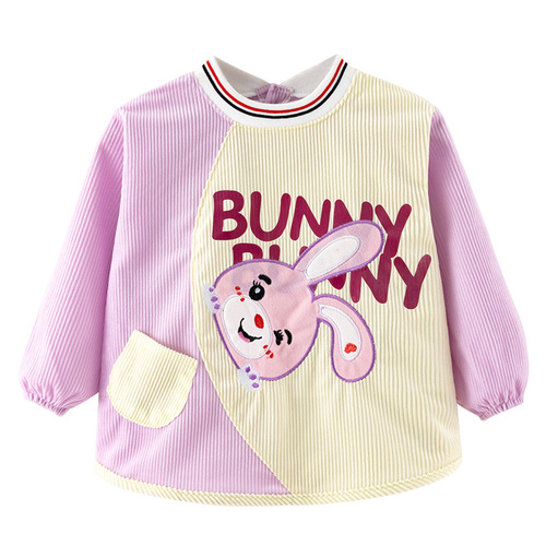 Autumn and winter baby coveralls, children's waterproof, anti-dirty reverse clothing, infant crystal velvet bibs, rice pockets, mother and baby aprons