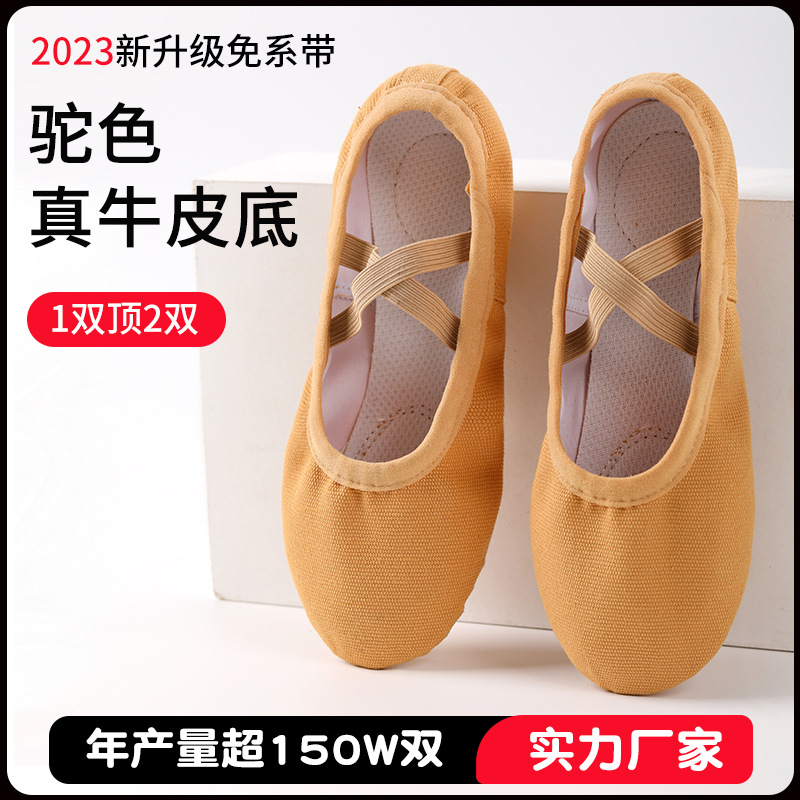 Lace-free dance shoes adult female children soft bottom exercise shoes body student dancing shoes cat claw shoes ballet shoes