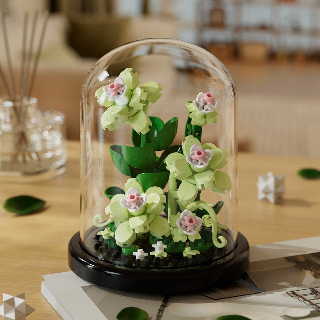 Chao Le Chuang 7345 - 7348 flores interestelares arco iris ramo de flores ensamblaje bloques de construcción juguetes para niños niñas rompecabezas adornos