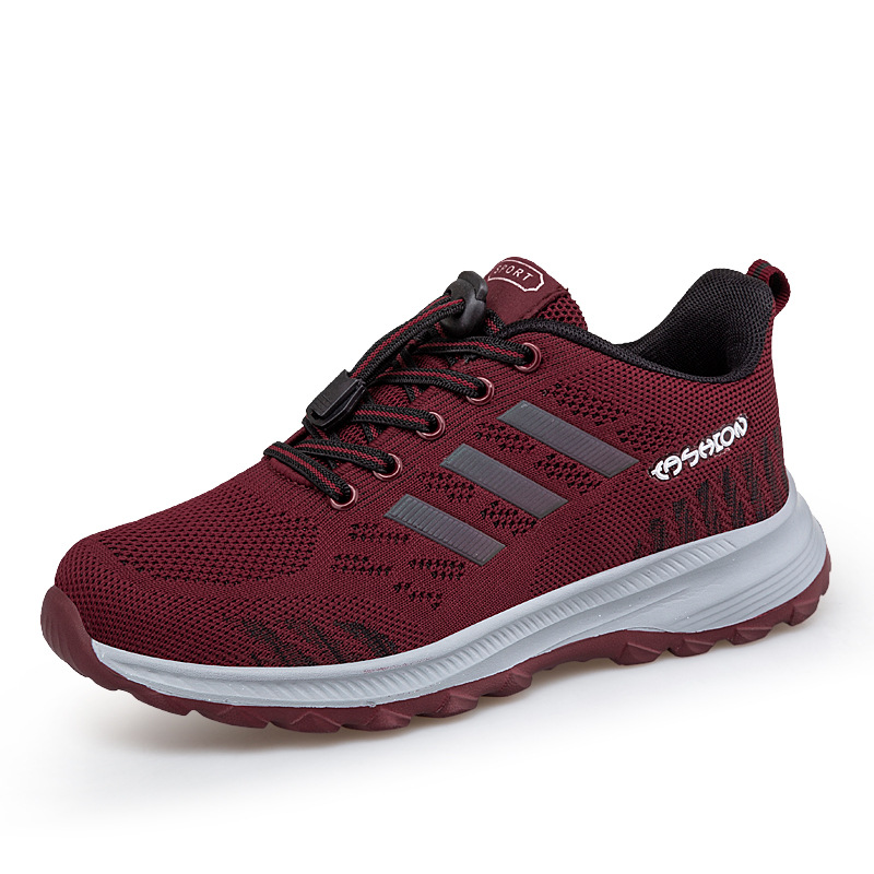 856 men's and women's walking shoes middle-aged and elderly spring and autumn flying woven mesh cloth surface mom and dad shoes running hiking sneaker