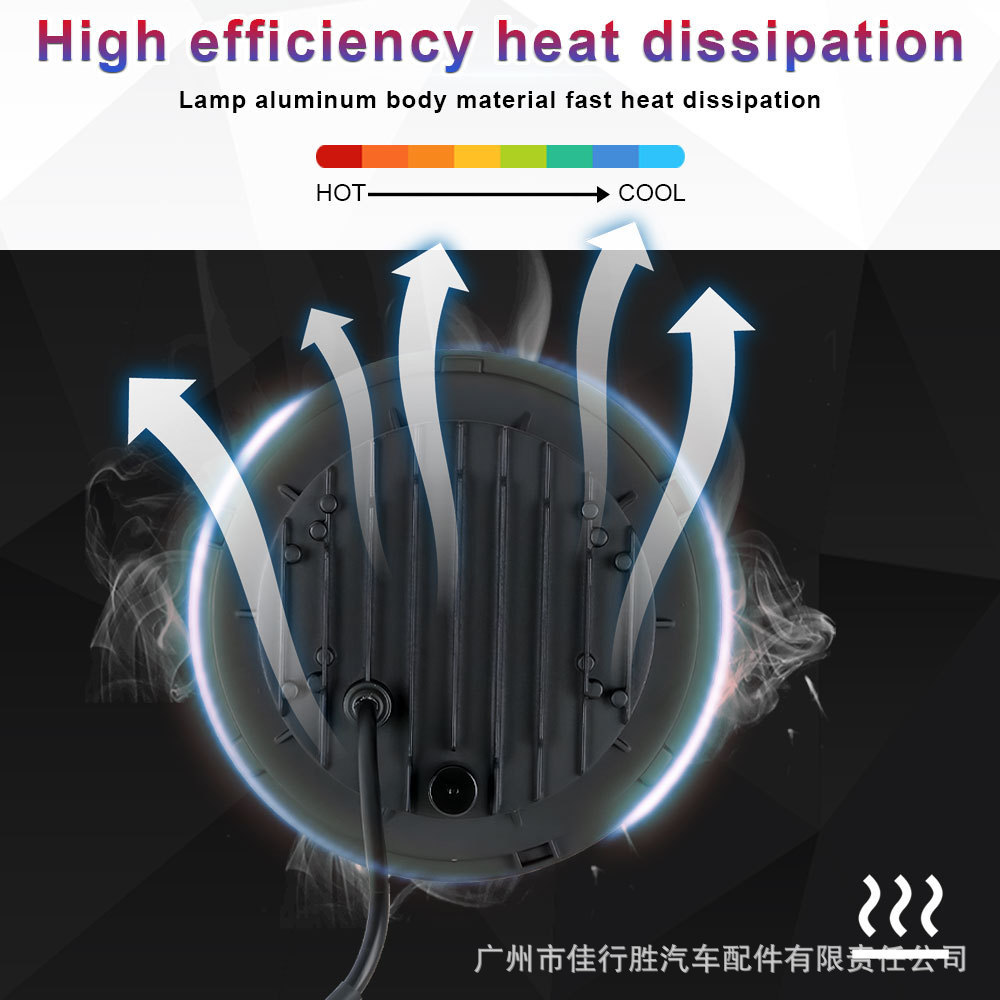 Cross-Border Full-Circle 4-Bead Wrangler Headlight Car Light Motorcycle Modification 7inch Angel Eye Led Car Light Work Light