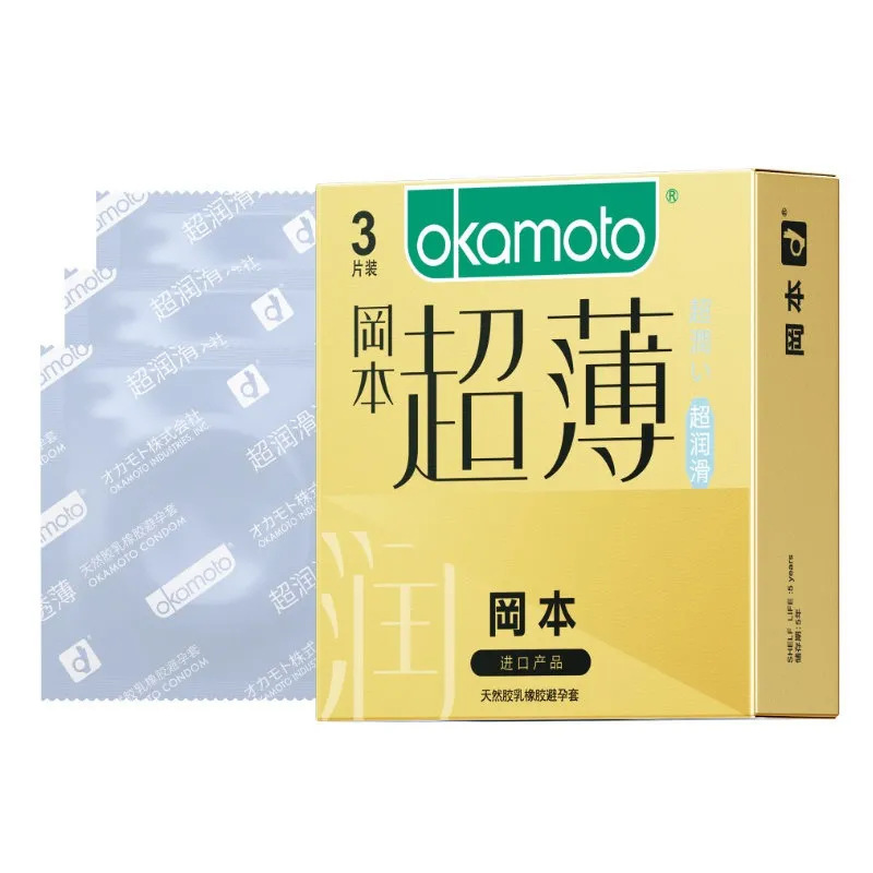 Okamoto ultra-lubricante ultra-delgado 3 condones 10 condones para adultos suministros mayoristas