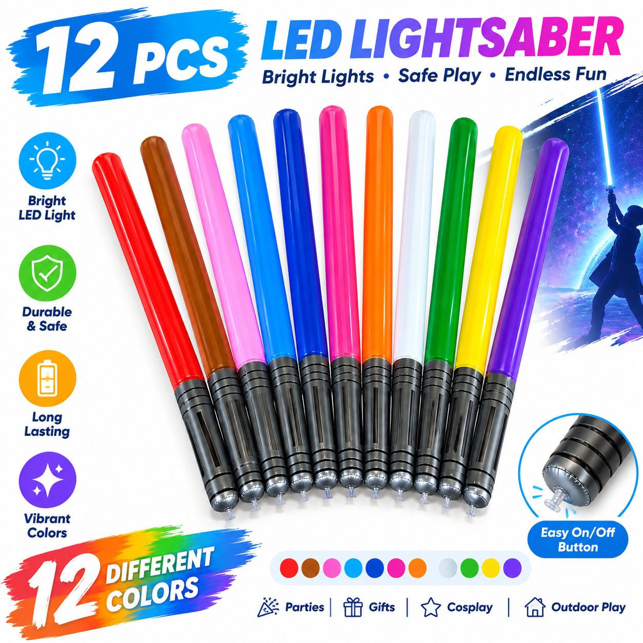 Manufacturer wholesale inflatable lightsaber Star Wars laser sword toy 90cm inflatable stick transparent PVC inflatable sword