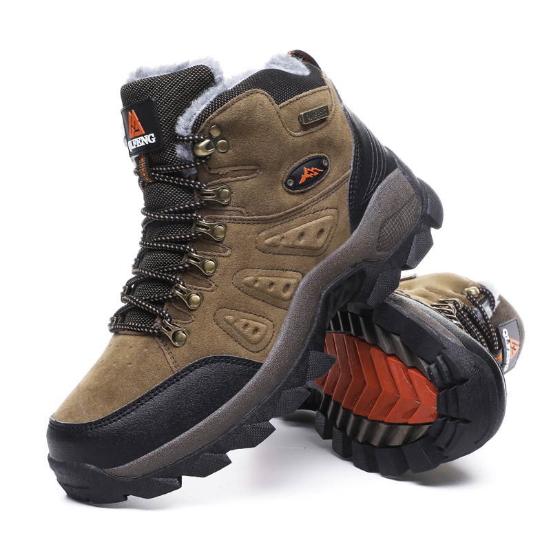 Zapatos de montaña al aire libre para hombres zapatos de montaña antideslizantes y resistentes al desgaste zapatos de montaña de cruce amortiguación ligera con piedra de veludo
