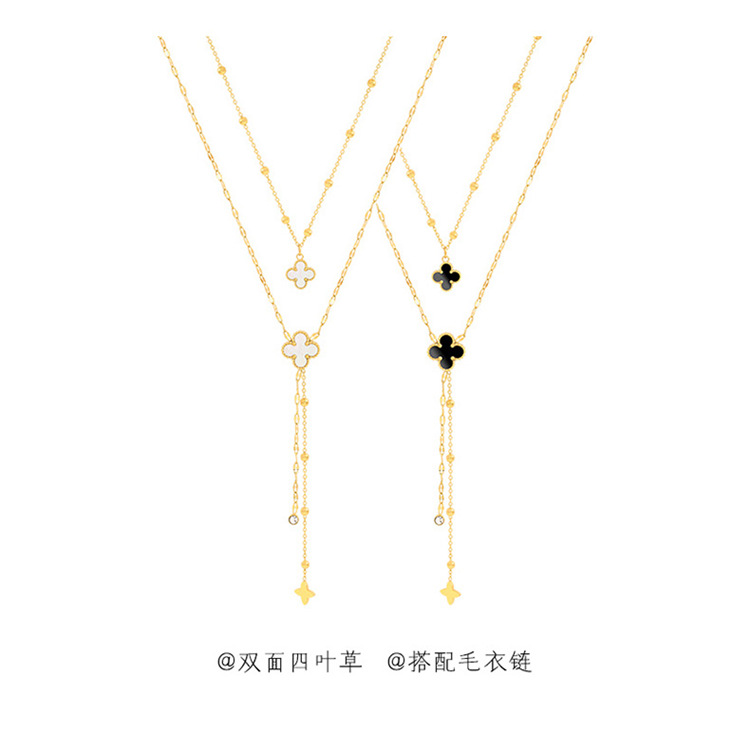 Golden black and white double layer
