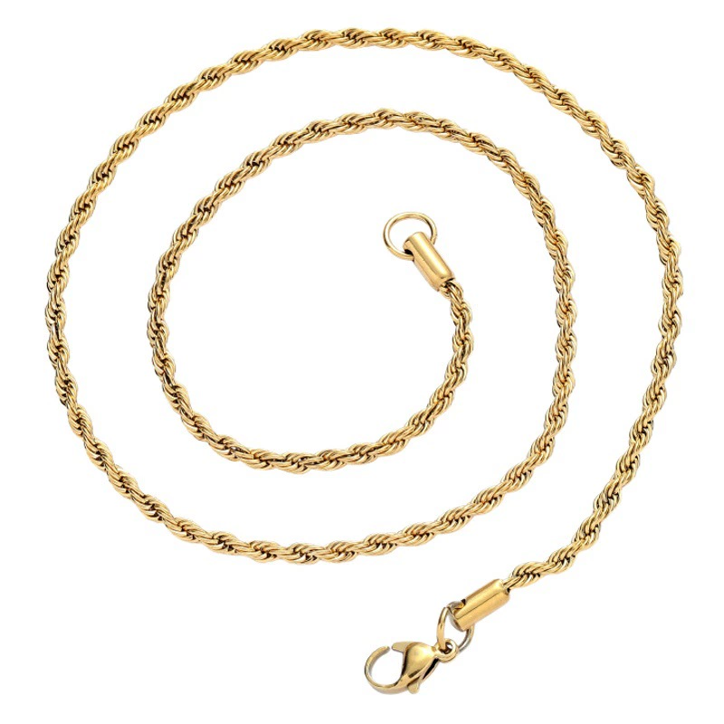 Нержавеющая сталь Твит Цепь 2mm3mm4mm5mmm6mm Мужское хип-хоп ожерелье мульти-размер многоцветная твил цепь