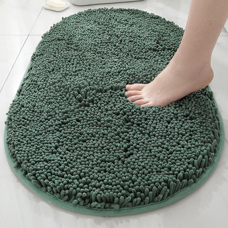 TEMU venta caliente esterillas de piso de cheneil de espesamiento alfombra de absorción de agua fuerte alfombra de puerta antideslizante inodoro alfombra de cama cama image 9